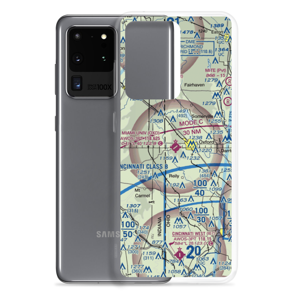 Miami University Airport (OXD) VFR Sectional Samsung Case Samsung Galaxy S20 Ultra model shown