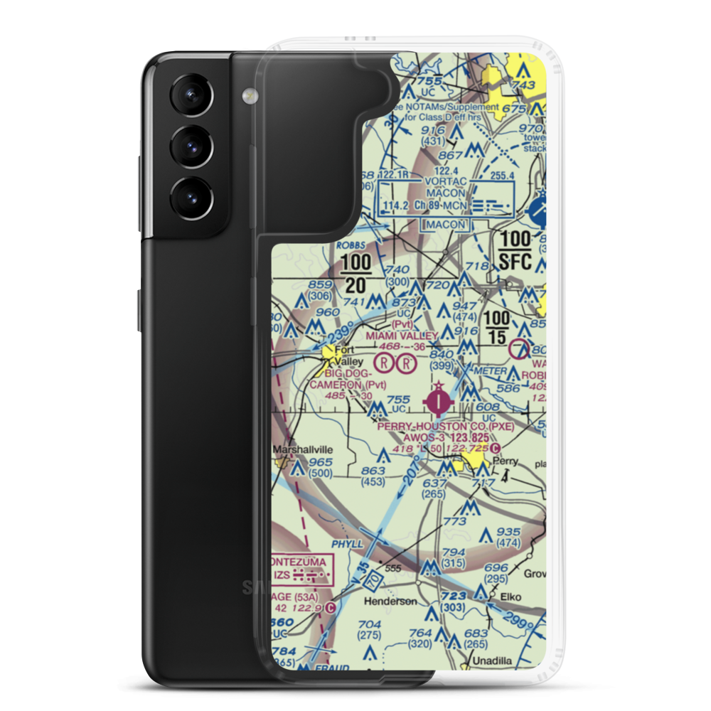 Miami Valley Farm Airport (GA99) VFR Sectional Samsung Case Samsung Galaxy S21 Plus model shown