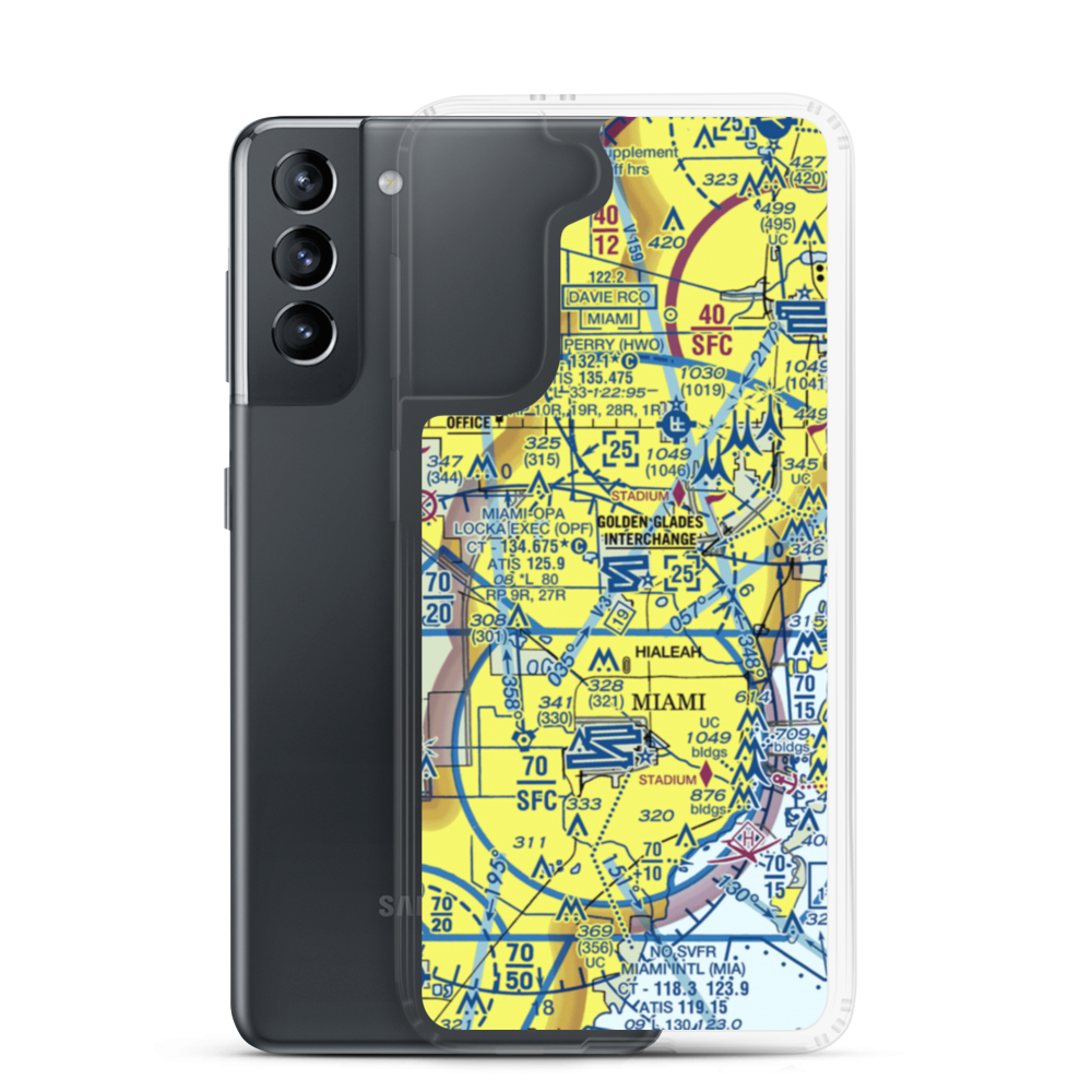 Miami-Opa Locka Executive Airport (OPF) VFR Sectional Samsung Case Samsung Galaxy S21 model shown