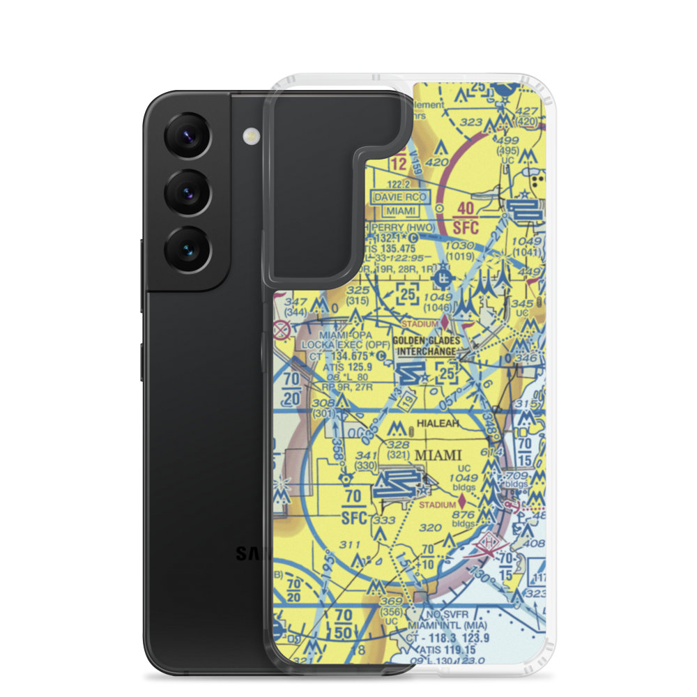 Miami-Opa Locka Executive Airport (OPF) VFR Sectional Samsung Case Samsung Galaxy S22 model shown