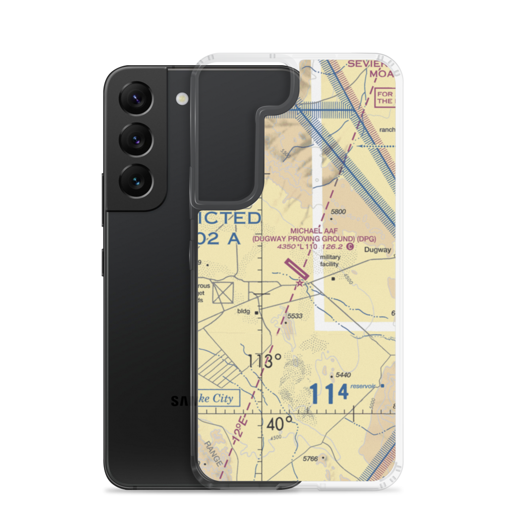 Michael AAF (Dugway Proving Ground) Airport (DPG) VFR Sectional Samsung Case Samsung Galaxy S22 model shown