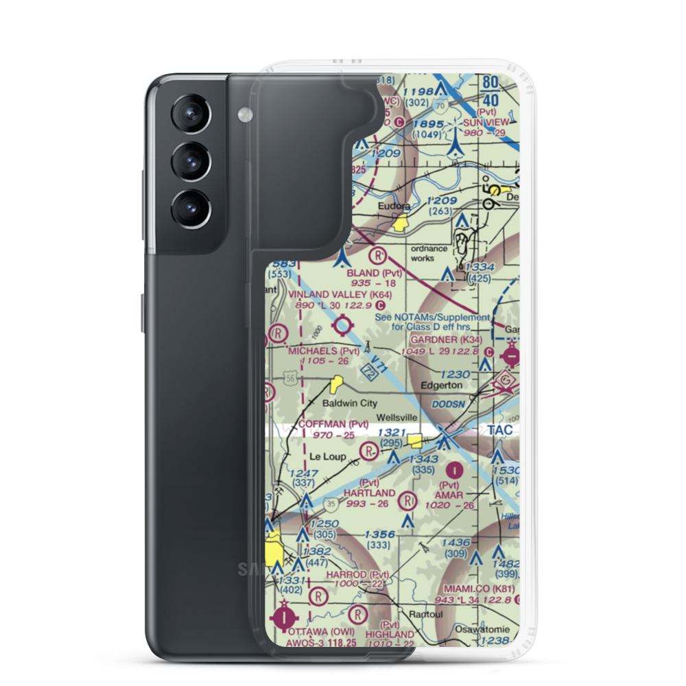 Michael Airport (54KS) VFR Sectional Samsung Case Samsung Galaxy S21 model shown