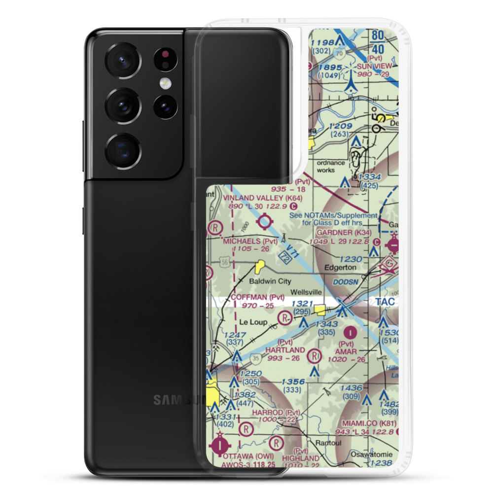 Michael Airport (54KS) VFR Sectional Samsung Case Samsung Galaxy S21 Ultra model shown