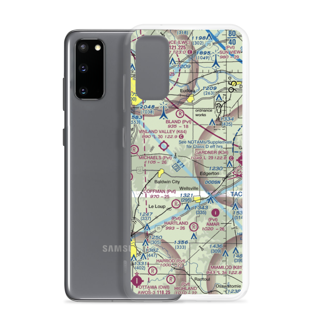 Michael Airport (54KS) VFR Sectional Samsung Case Samsung Galaxy S20 model shown