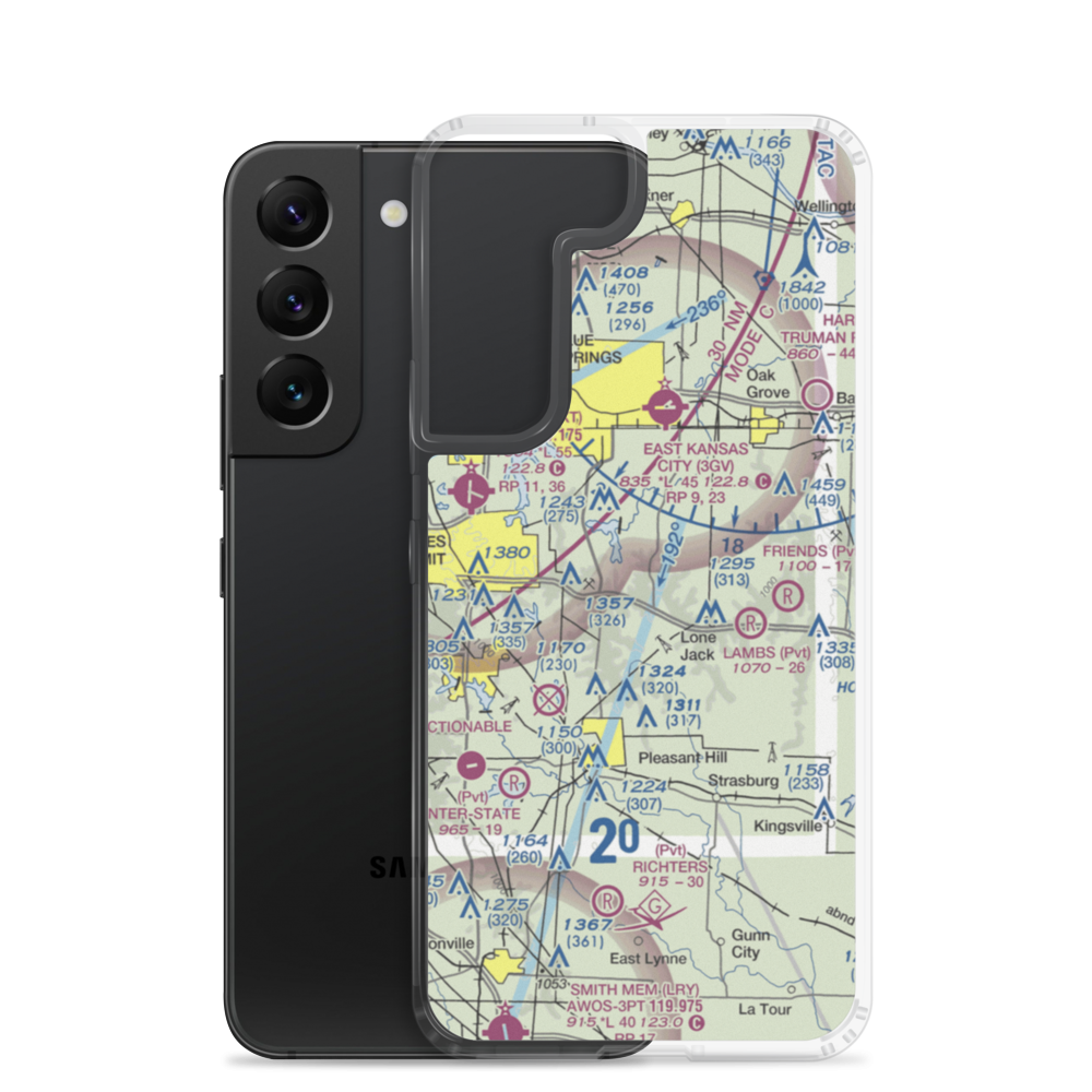 Michael Farm Airport (MU84) VFR Sectional Samsung Case Samsung Galaxy S22 model shown