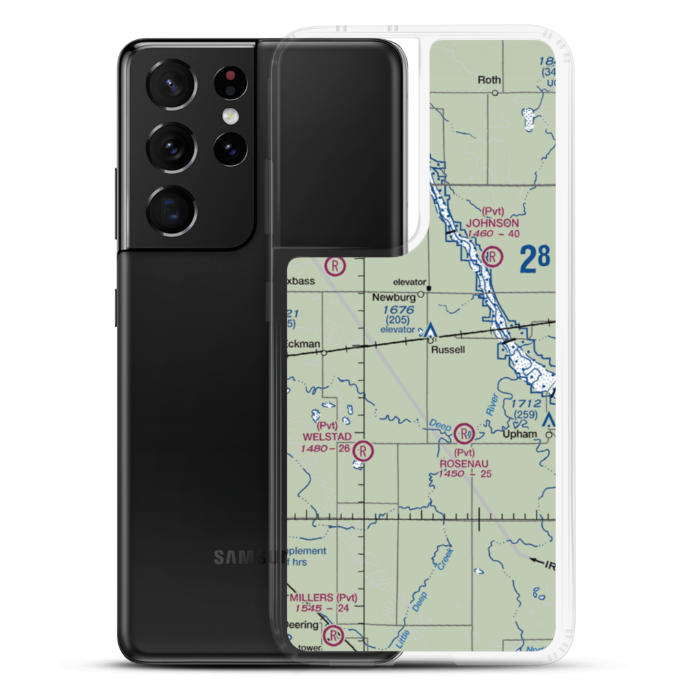 Michael Zurcher Farm Strip (94ND) VFR Sectional Samsung Case Samsung Galaxy S21 Ultra model shown