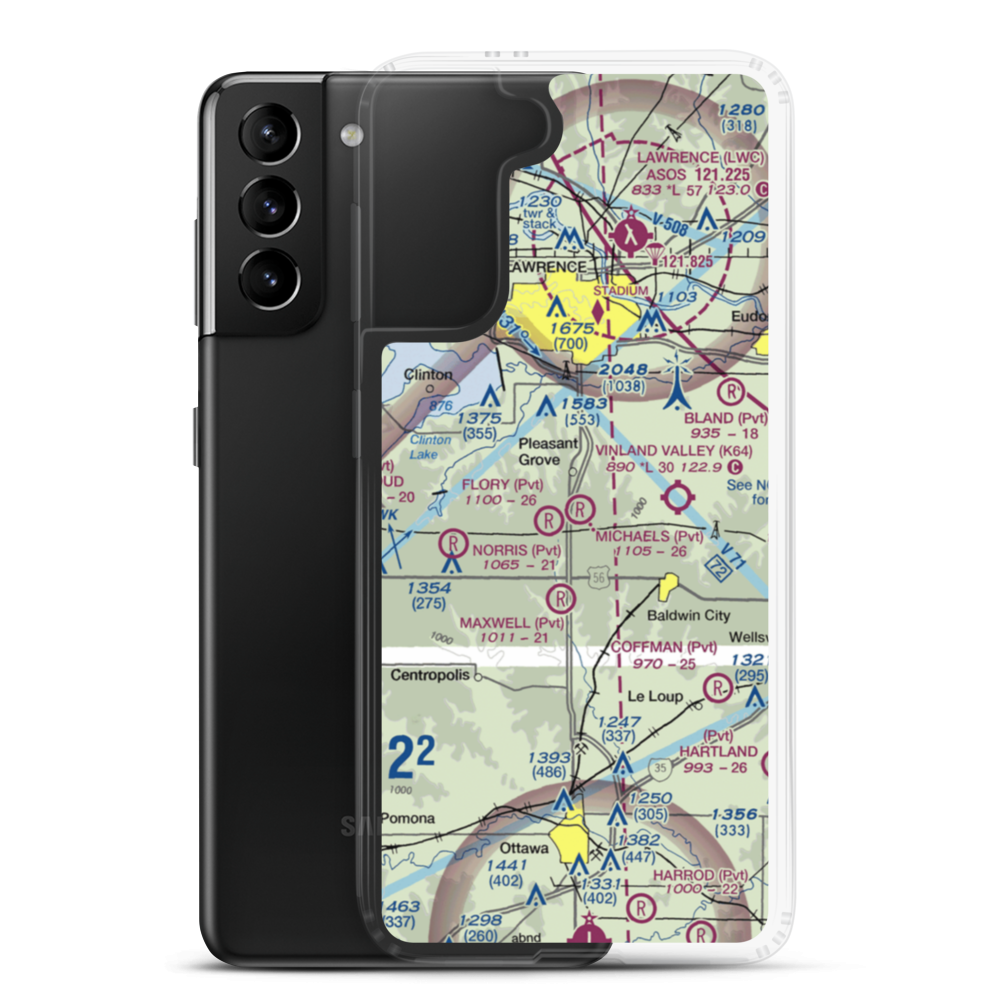 Michael's Airport (SN45) VFR Sectional Samsung Case Samsung Galaxy S21 Plus model shown