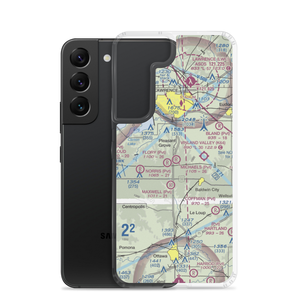 Michael's Airport (SN45) VFR Sectional Samsung Case Samsung Galaxy S22 model shown