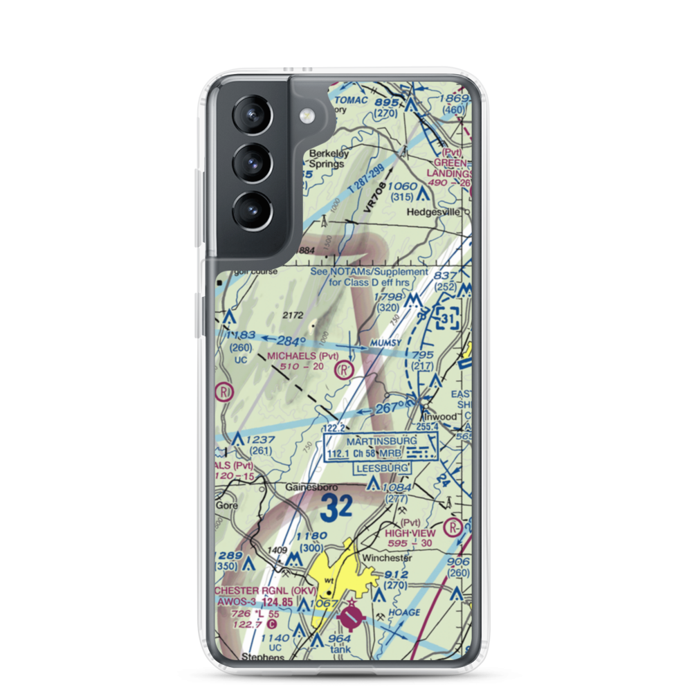 Michaels Farms Airport (WV17) VFR Sectional Samsung Case Samsung Galaxy S21 model shown