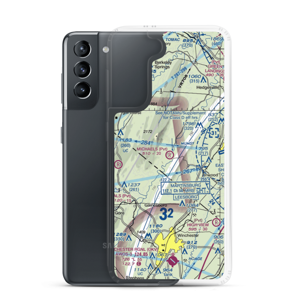 Michaels Farms Airport (WV17) VFR Sectional Samsung Case Samsung Galaxy S21 model shown