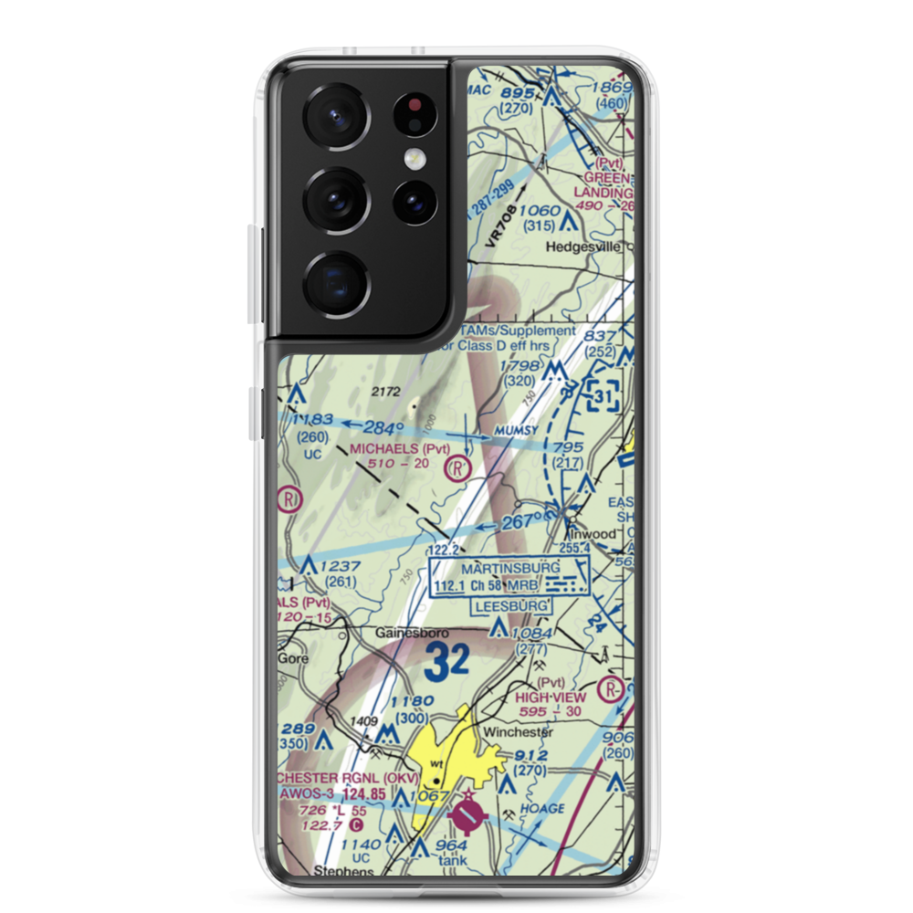 Michaels Farms Airport (WV17) VFR Sectional Samsung Case Samsung Galaxy S21 Ultra model shown