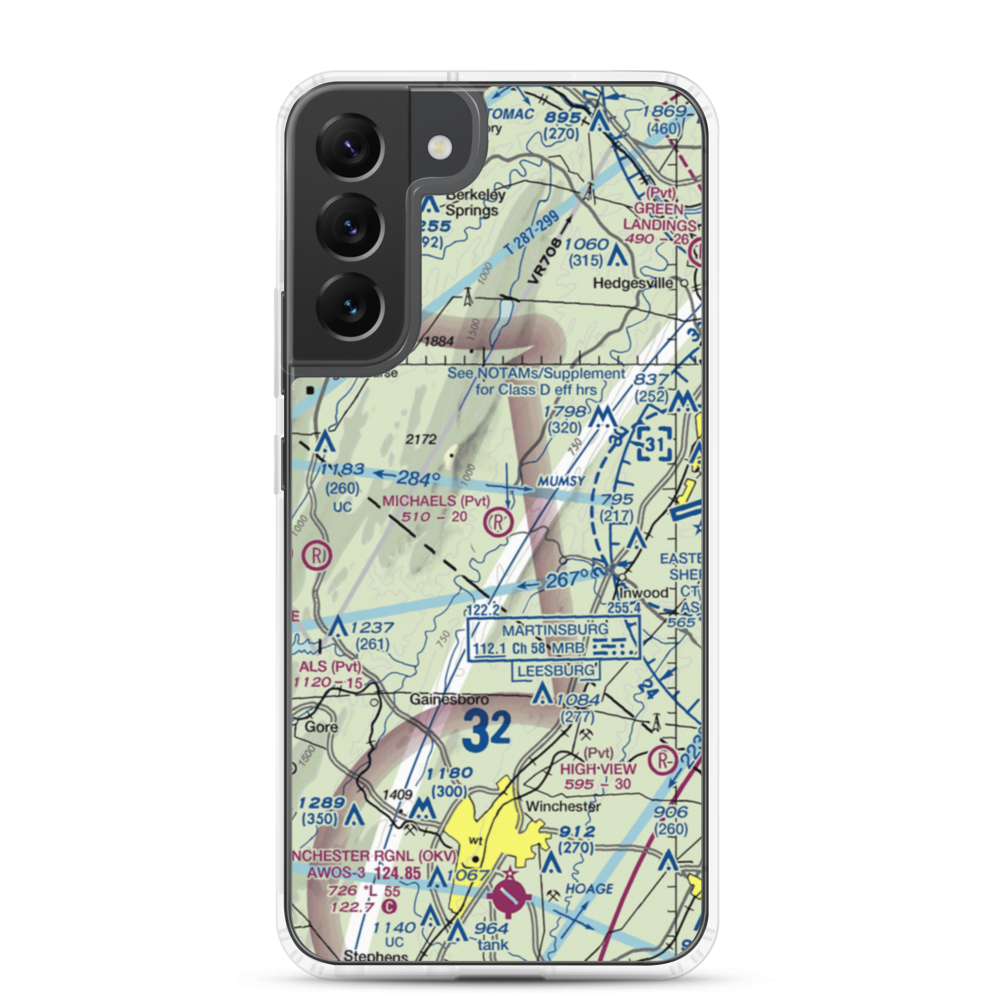 Michaels Farms Airport (WV17) VFR Sectional Samsung Case Samsung Galaxy S22 Plus model shown