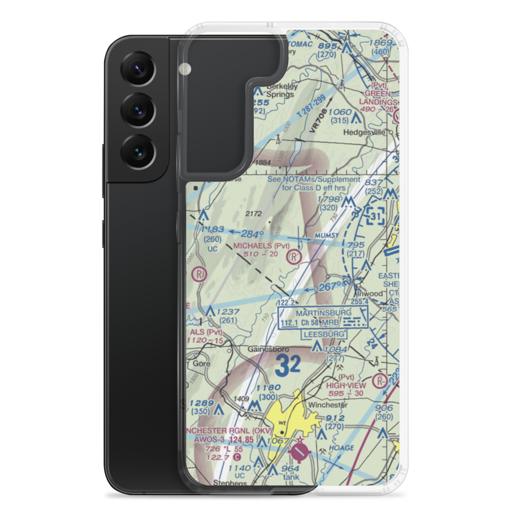 Michaels Farms Airport (WV17) VFR Sectional Samsung Case Samsung Galaxy S22 Plus model shown