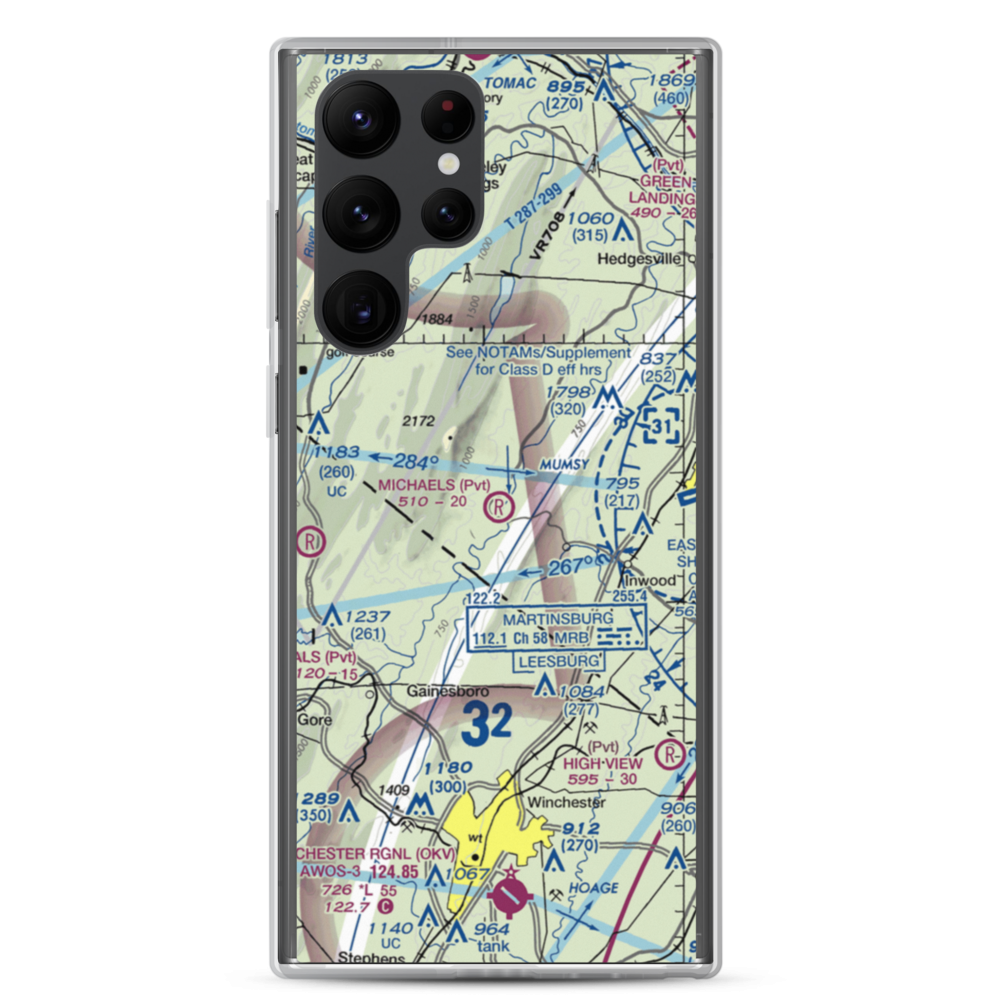 Michaels Farms Airport (WV17) VFR Sectional Samsung Case Samsung Galaxy S22 Ultra model shown