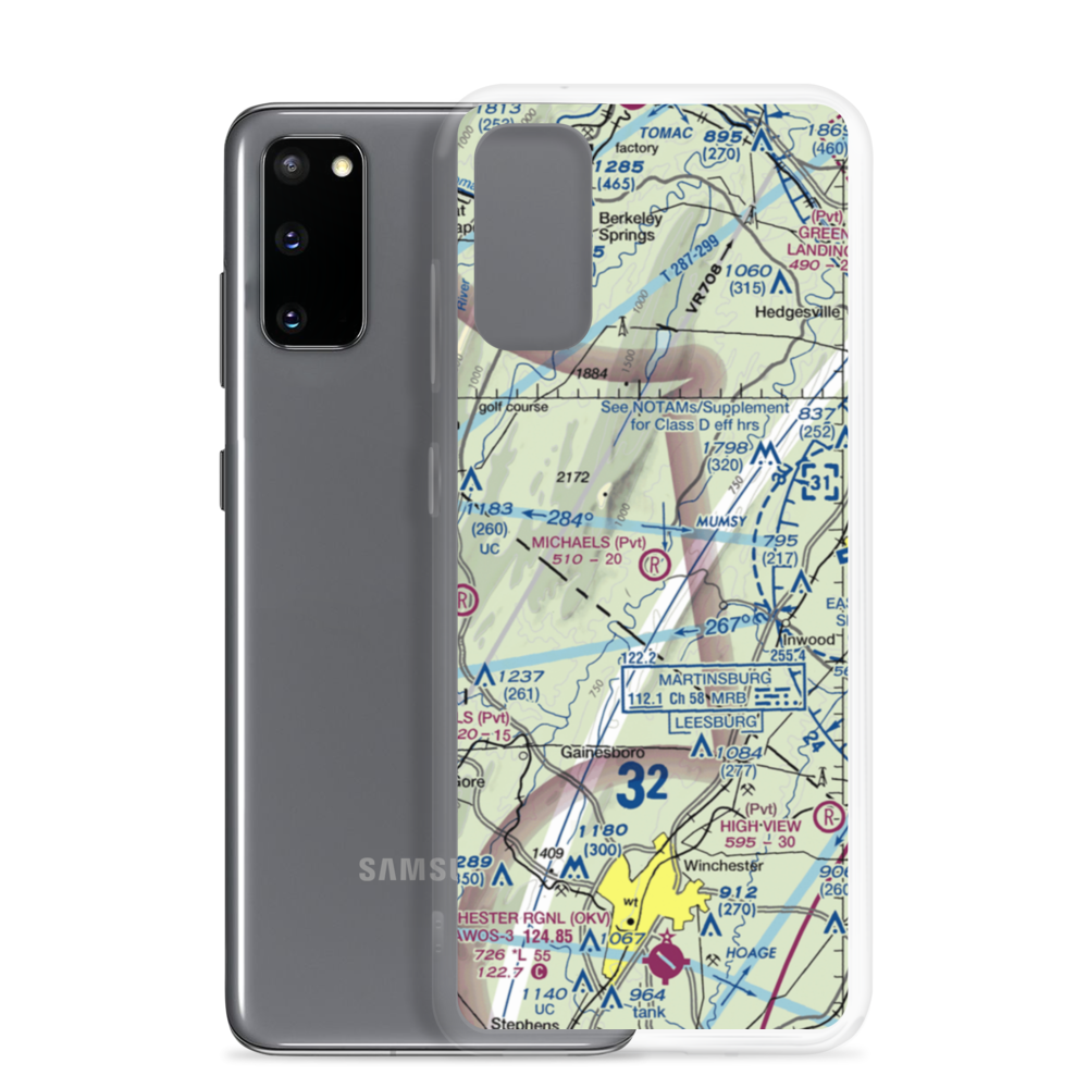 Michaels Farms Airport (WV17) VFR Sectional Samsung Case Samsung Galaxy S20 model shown