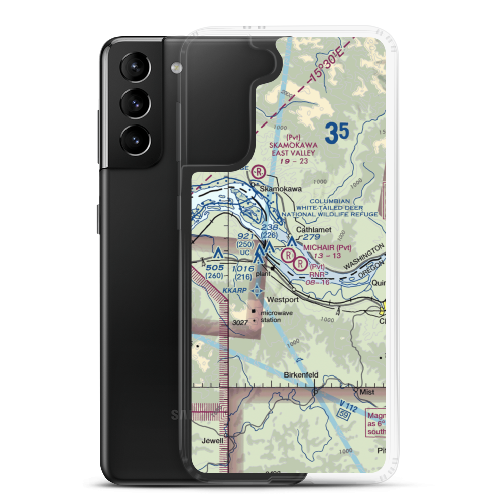 Michair Airport (WT44) VFR Sectional Samsung Case Samsung Galaxy S21 Plus model shown