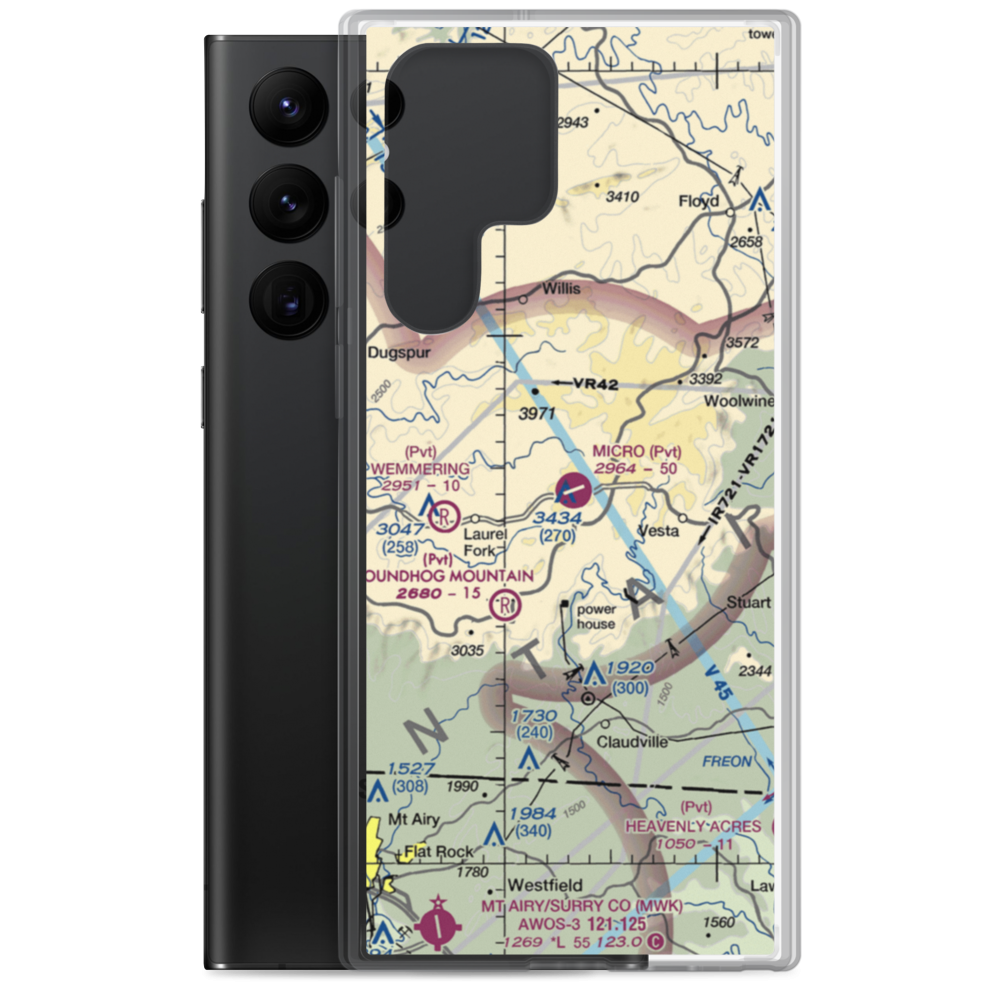 Micro Airport (1VA1) VFR Sectional Samsung Case Samsung Galaxy S22 Ultra model shown