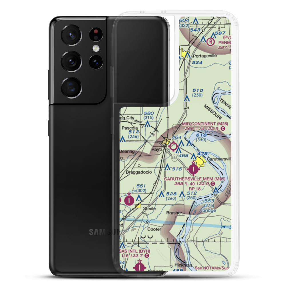 Mid Continent Airport (M28) VFR Sectional Samsung Case Samsung Galaxy S21 Ultra model shown