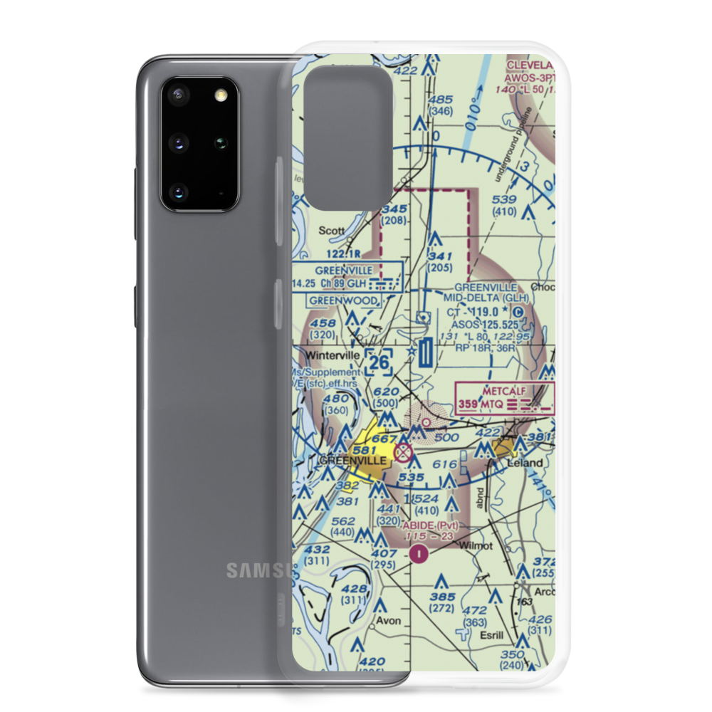 Mid Delta Regional Airport (GLH) VFR Sectional Samsung Case Samsung Galaxy S20 Plus model shown
