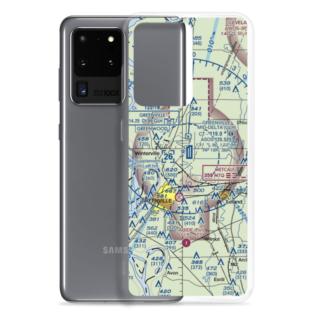Mid Delta Regional Airport (GLH) VFR Sectional Samsung Case Samsung Galaxy S20 Ultra model shown