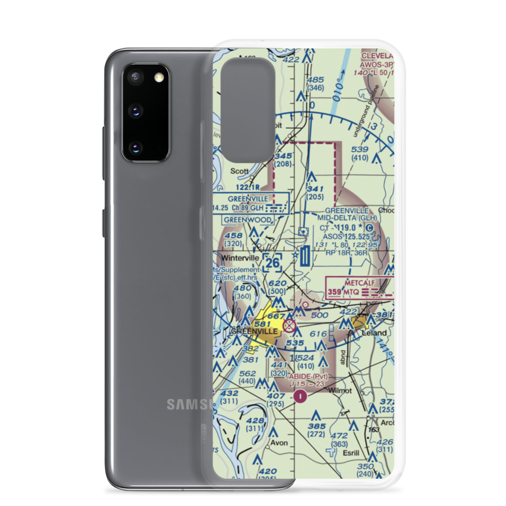 Mid Delta Regional Airport (GLH) VFR Sectional Samsung Case Samsung Galaxy S20 model shown