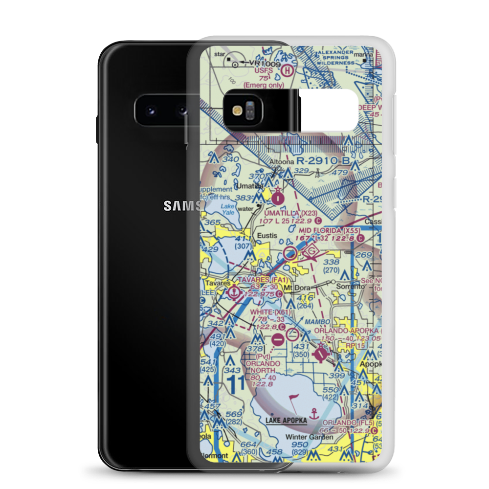 Mid Florida at Eustis Airport (X55) VFR Sectional Samsung Case Samsung Galaxy S10 model shown