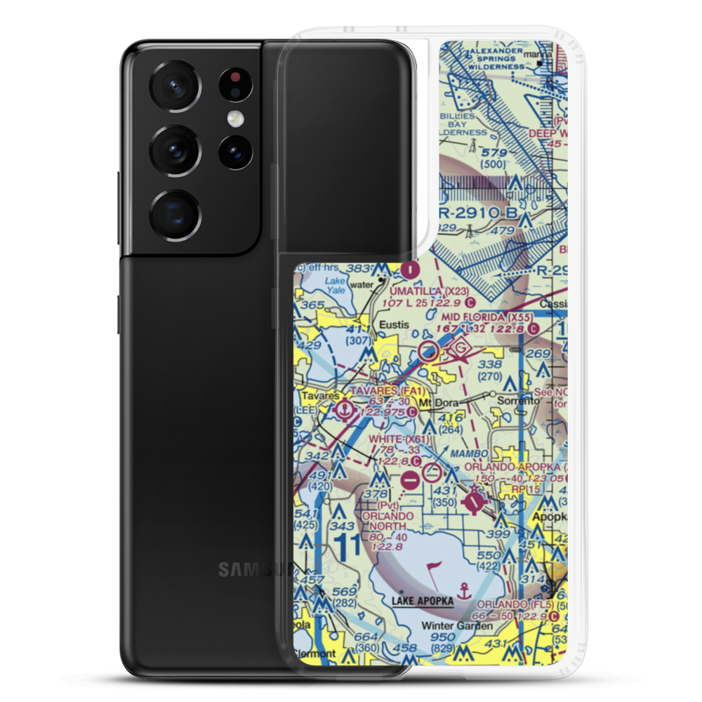 Mid Florida at Eustis Airport (X55) VFR Sectional Samsung Case Samsung Galaxy S21 Ultra model shown