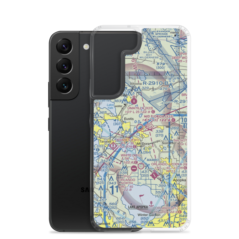 Mid Florida at Eustis Airport (X55) VFR Sectional Samsung Case Samsung Galaxy S22 model shown