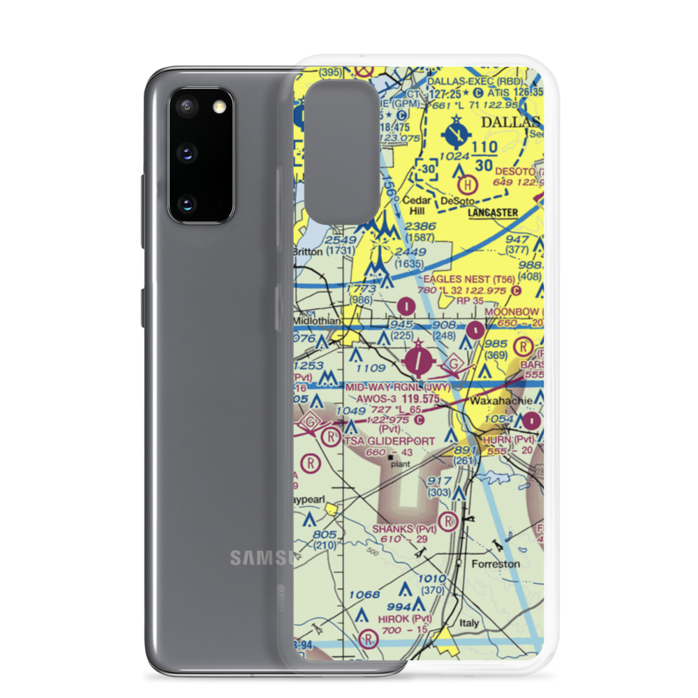 Mid Way Regional Airport (JWY) VFR Sectional Samsung Case Samsung Galaxy S20 model shown