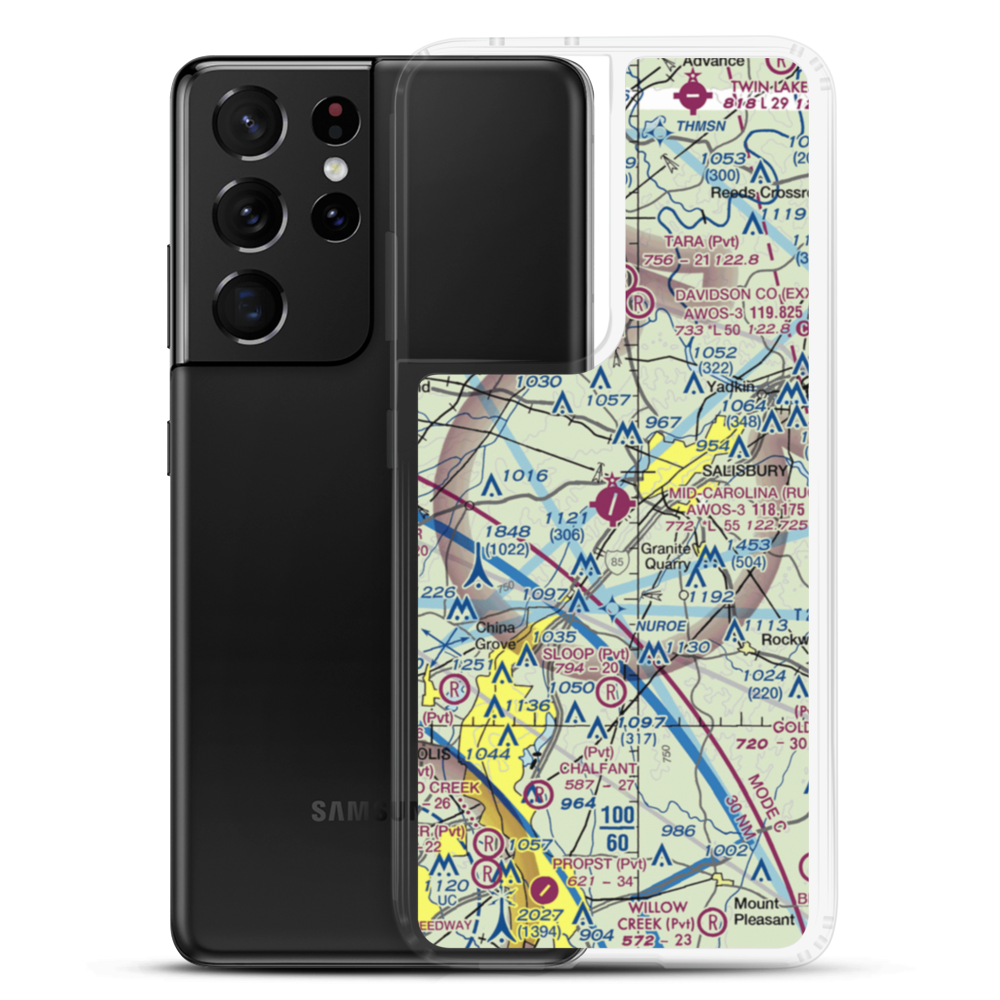 Mid-Carolina Regional Airport (RUQ) VFR Sectional Samsung Case Samsung Galaxy S21 Ultra model shown