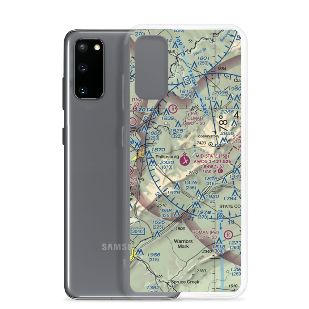 Mid-State Regional Airport (PSB) VFR Sectional Samsung Case Samsung Galaxy S20 model shown