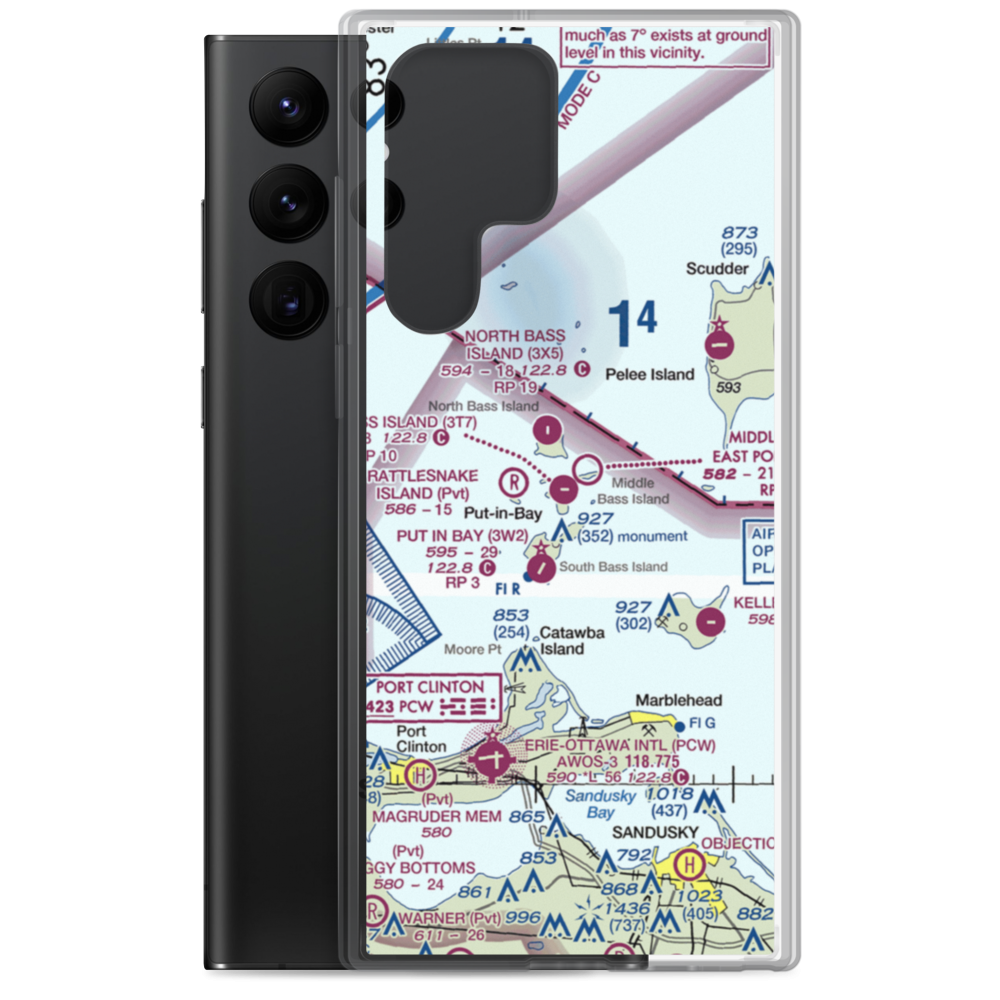 Middle Bass Island Airport (3T7) VFR Sectional Samsung Case Samsung Galaxy S22 Ultra model shown