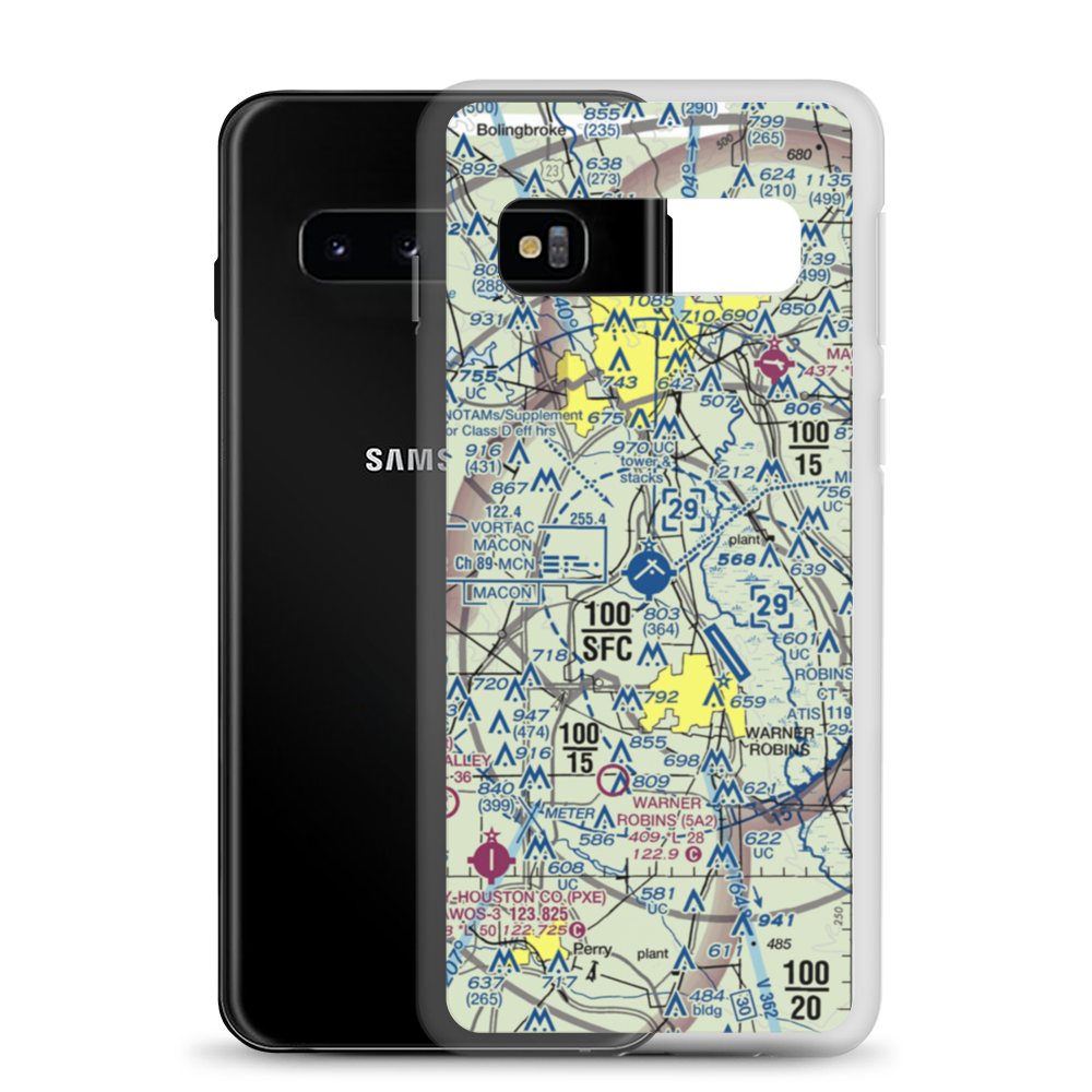 Middle Georgia Regional Airport (MCN) VFR Sectional Samsung Case Samsung Galaxy S10 model shown