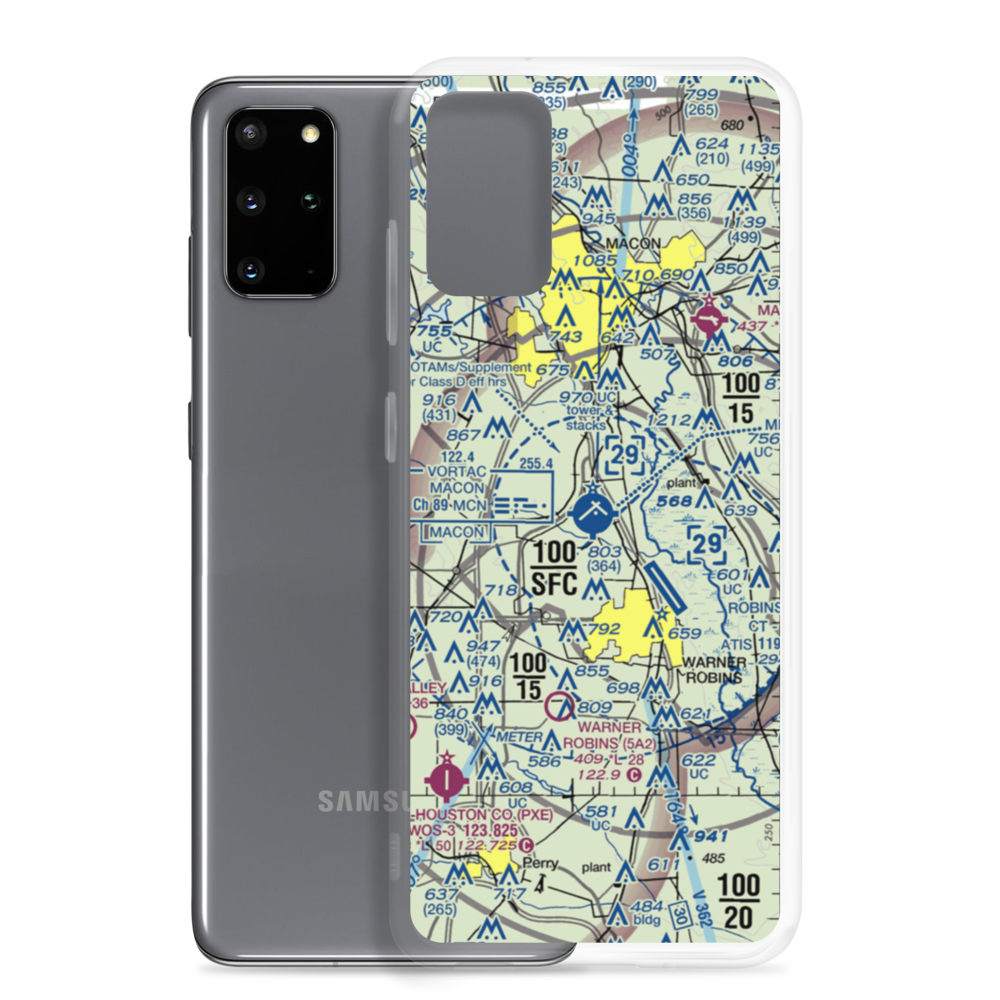 Middle Georgia Regional Airport (MCN) VFR Sectional Samsung Case Samsung Galaxy S20 Plus model shown
