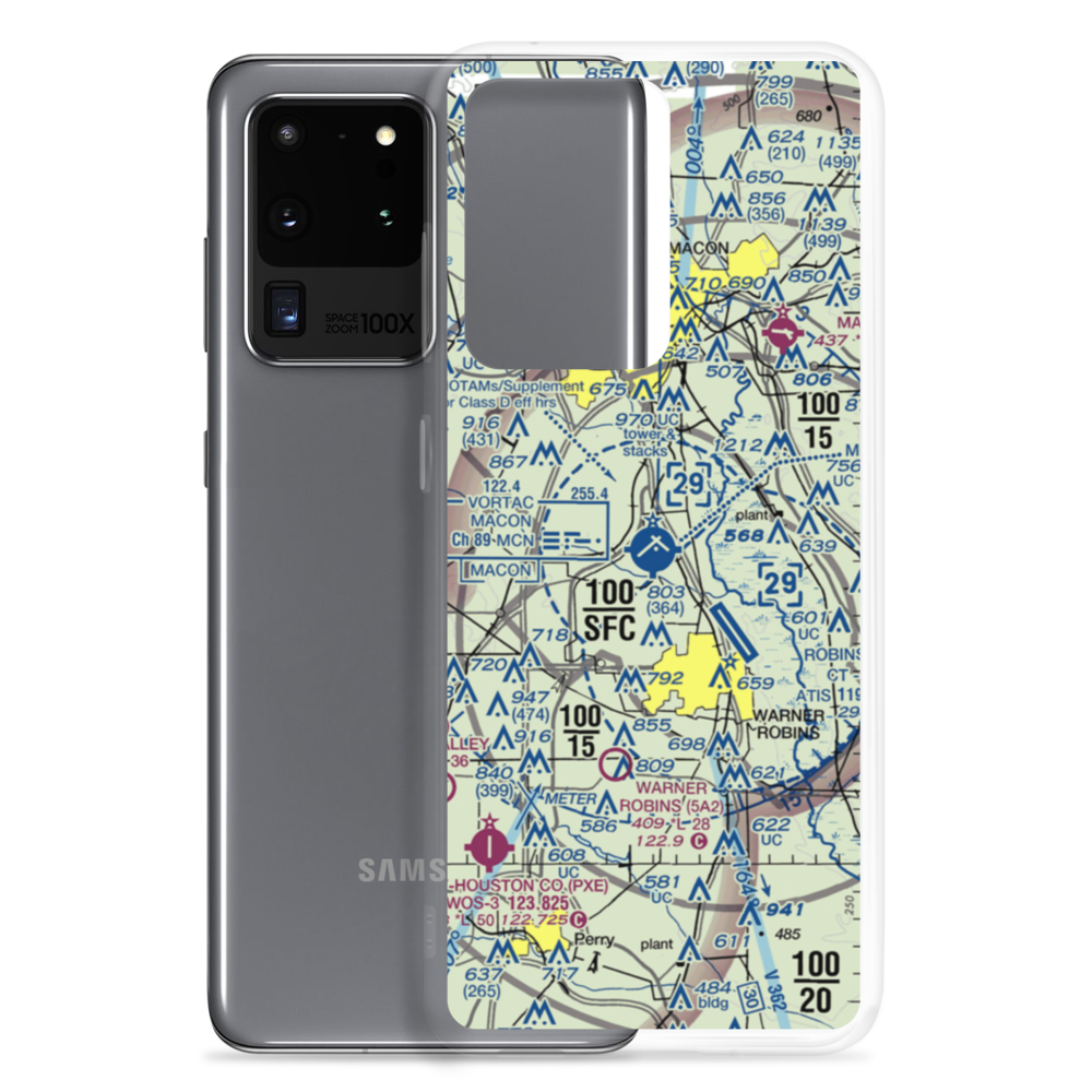 Middle Georgia Regional Airport (MCN) VFR Sectional Samsung Case Samsung Galaxy S20 Ultra model shown