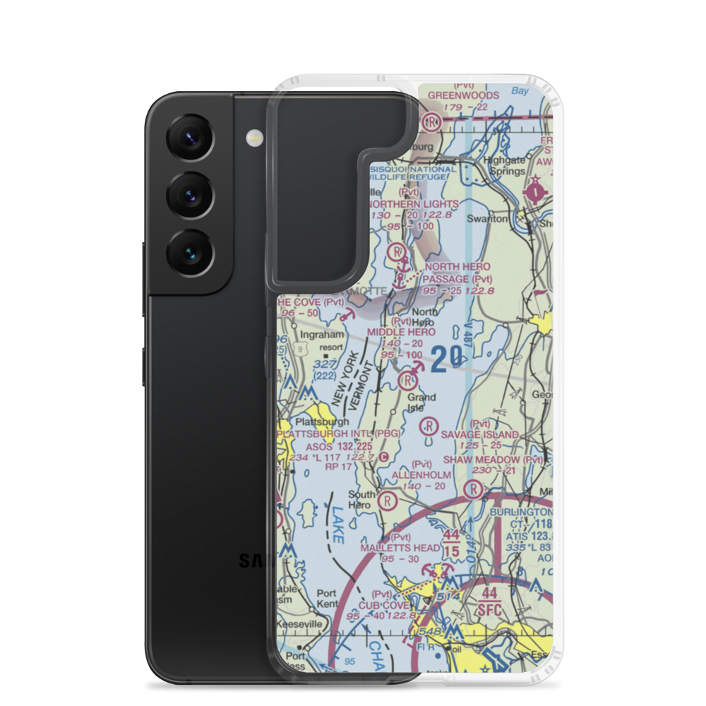 Middle Hero Seaplane Base (29VT) VFR Sectional Samsung Case Samsung Galaxy S22 model shown