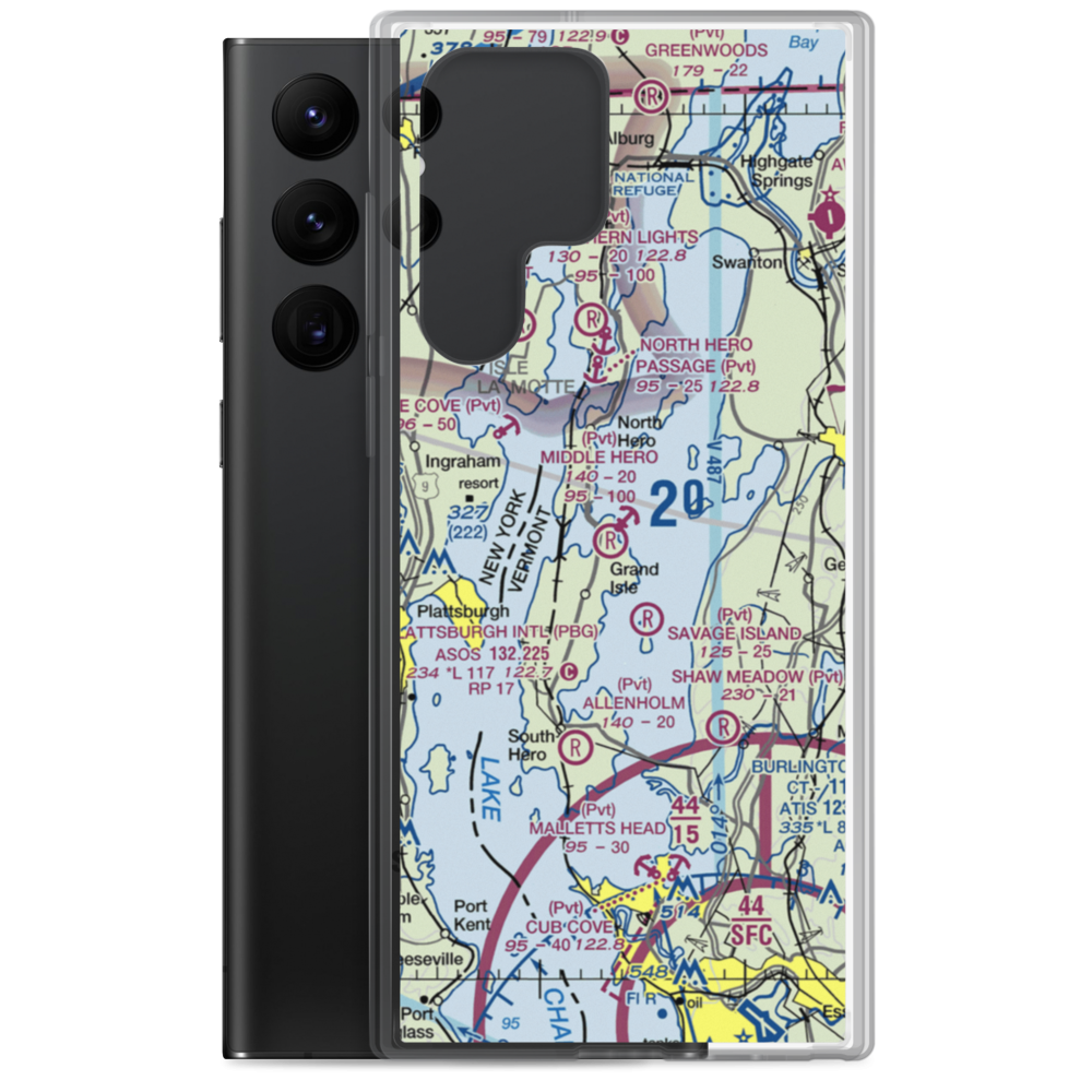 Middle Hero Seaplane Base (29VT) VFR Sectional Samsung Case Samsung Galaxy S22 Ultra model shown