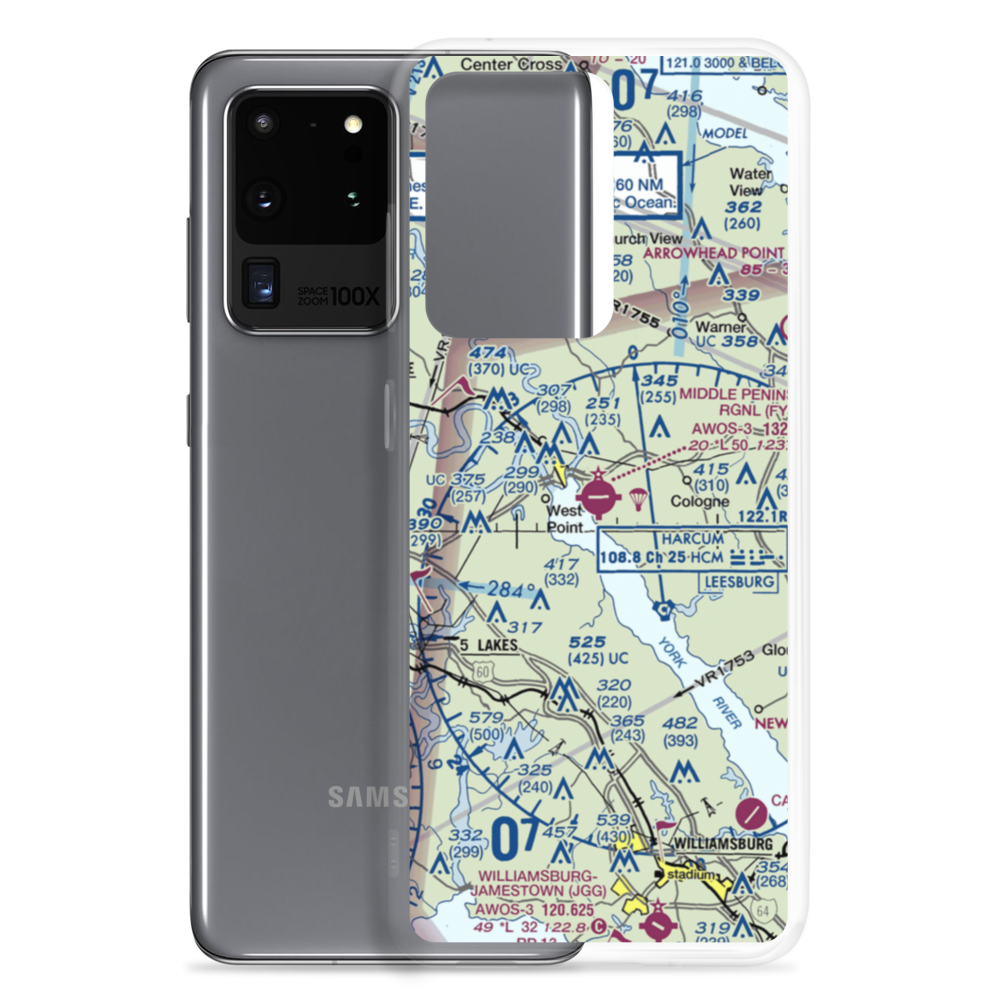 Middle Peninsula Regional Airport (FYJ) VFR Sectional Samsung Case Samsung Galaxy S20 Ultra model shown