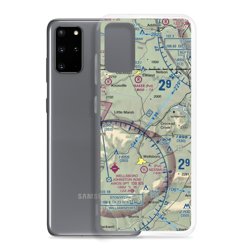 Middlebury Airport (8PS0) VFR Sectional Samsung Case Samsung Galaxy S20 Plus model shown