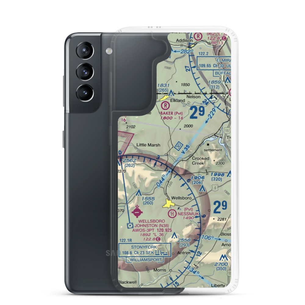 Middlebury Airport (8PS0) VFR Sectional Samsung Case Samsung Galaxy S21 model shown