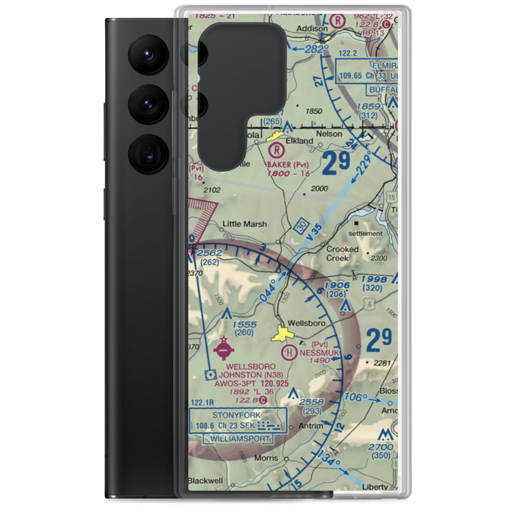 Middlebury Airport (8PS0) VFR Sectional Samsung Case Samsung Galaxy S22 Ultra model shown