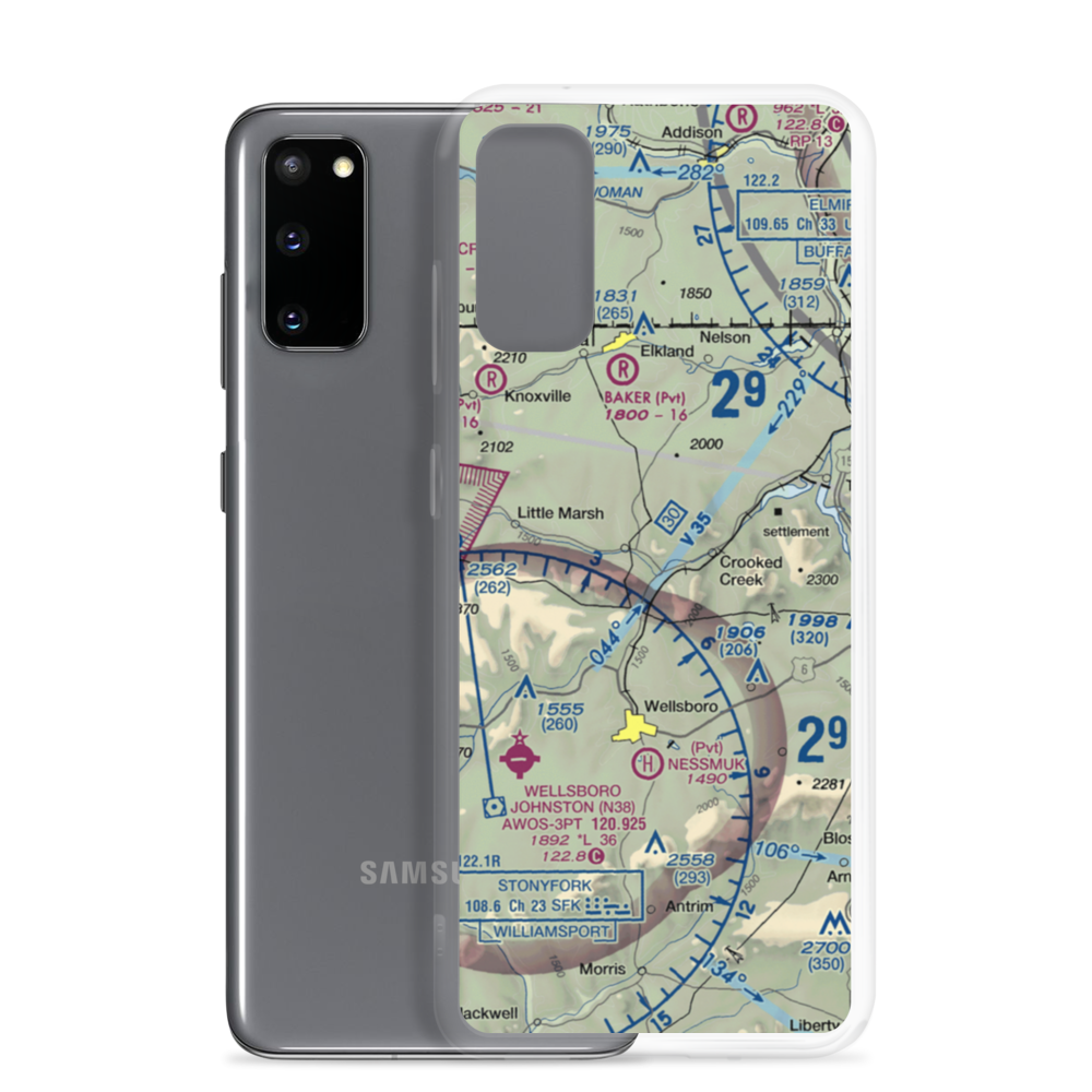 Middlebury Airport (8PS0) VFR Sectional Samsung Case Samsung Galaxy S20 model shown