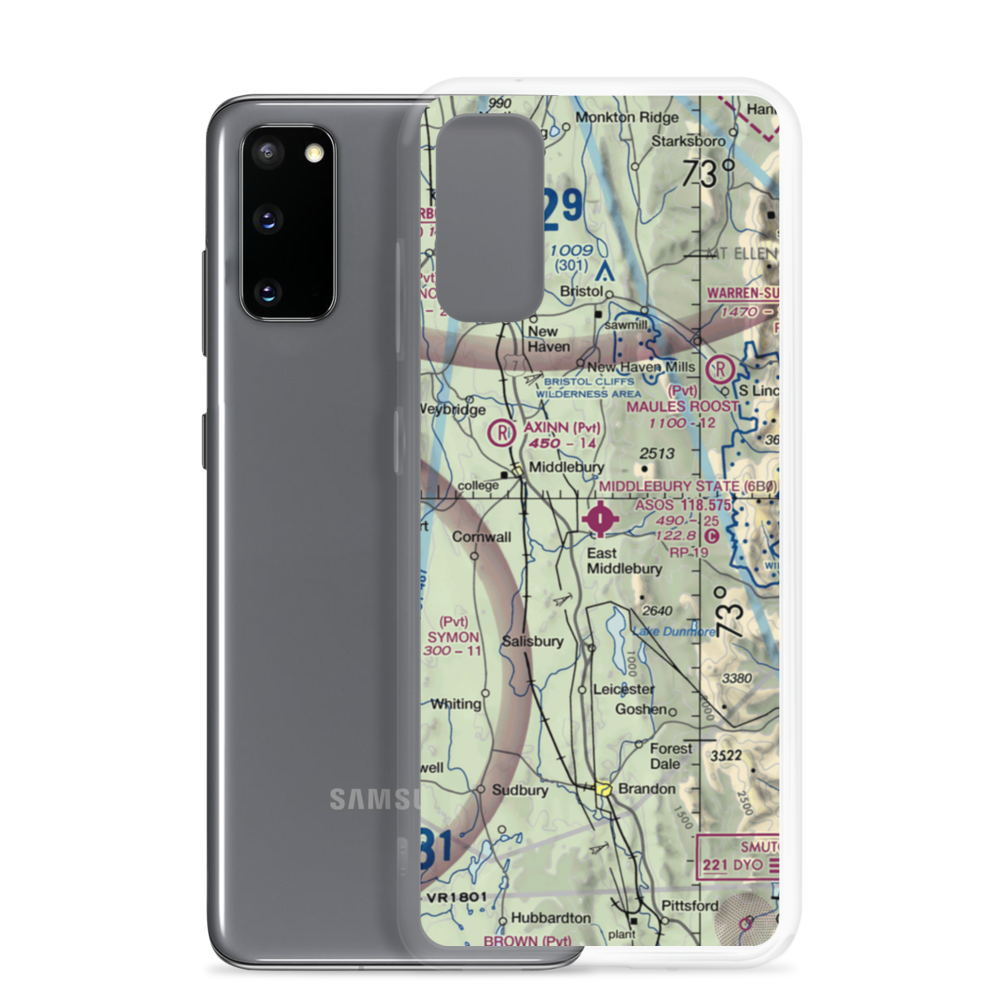 Middlebury State Airport (6B0) VFR Sectional Samsung Case Samsung Galaxy S20 model shown
