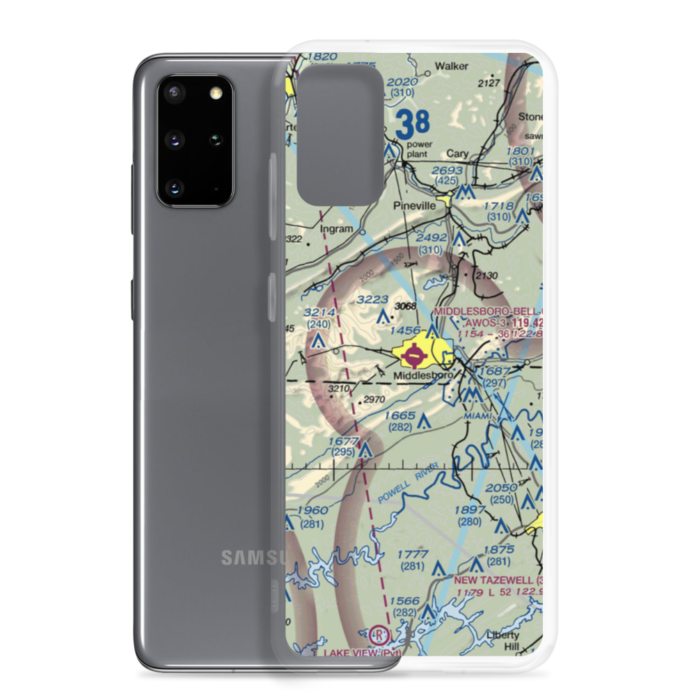 Middlesboro-Bell County Airport (1A6) VFR Sectional Samsung Case Samsung Galaxy S20 Plus model shown