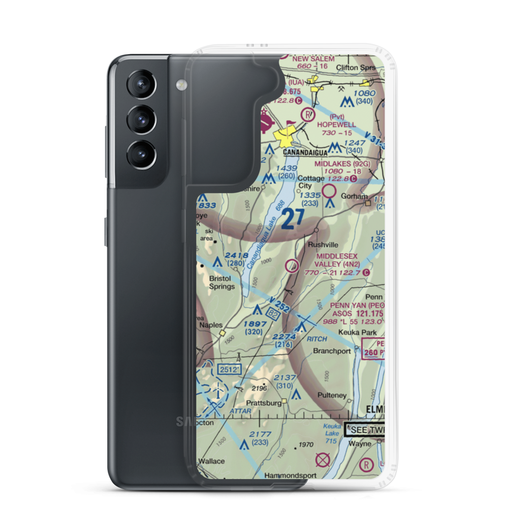 Middlesex Valley Airport (4N2) VFR Sectional Samsung Case Samsung Galaxy S21 model shown