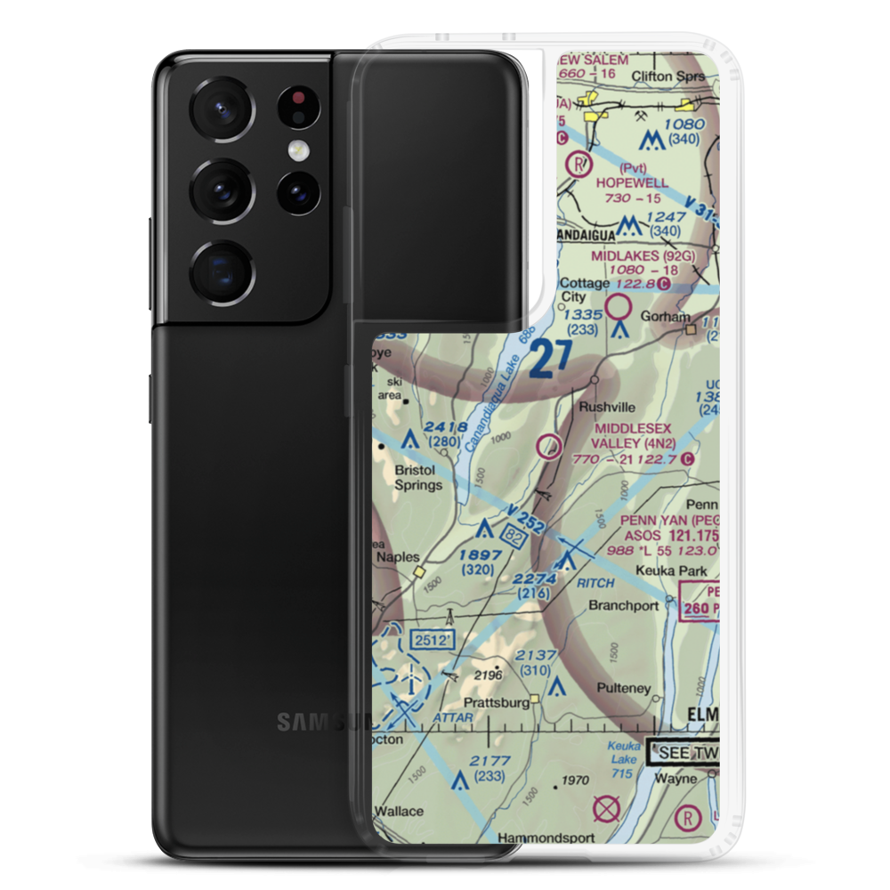 Middlesex Valley Airport (4N2) VFR Sectional Samsung Case Samsung Galaxy S21 Ultra model shown