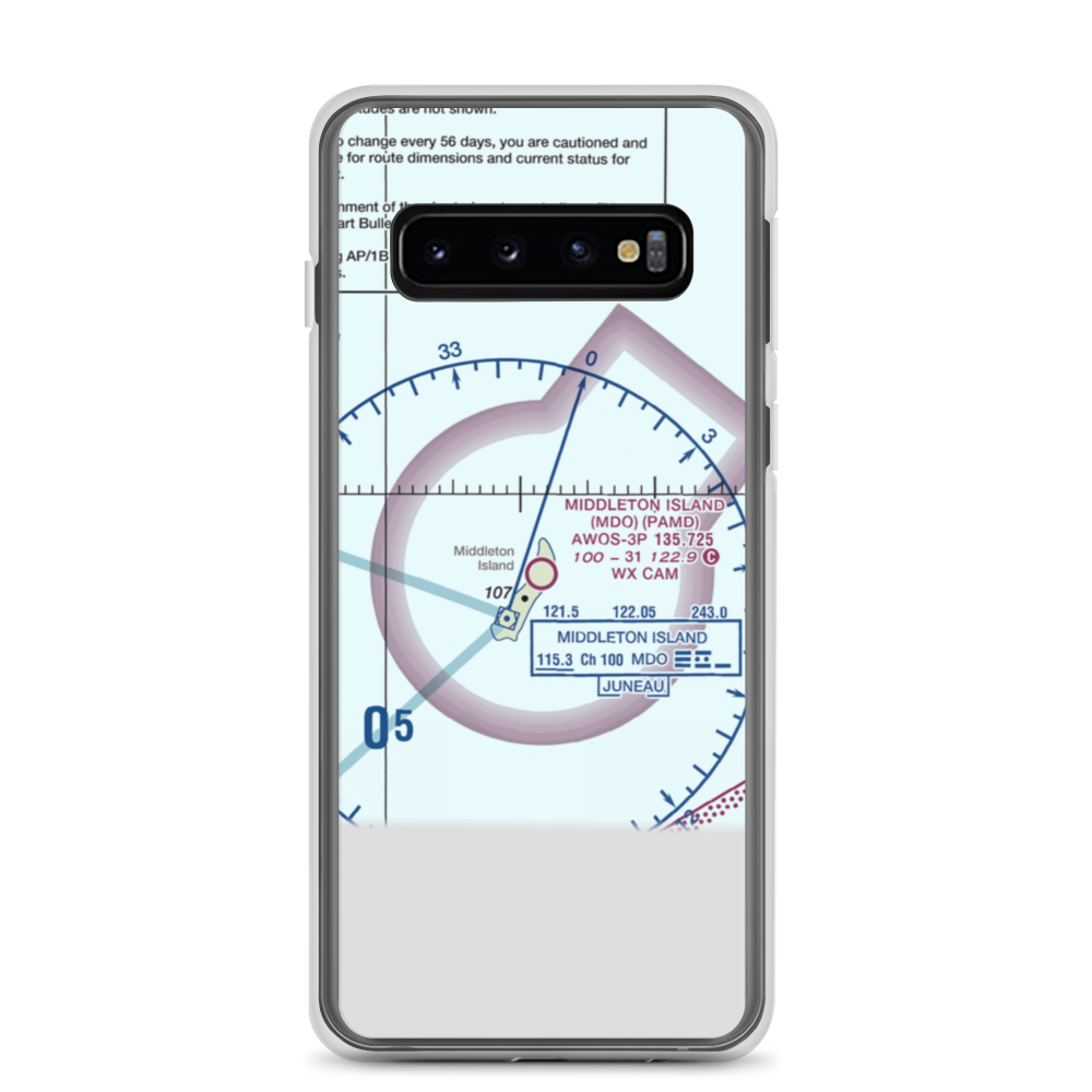 Middleton Island Airport (MDO) VFR Sectional Samsung Case Samsung Galaxy S10 model shown
