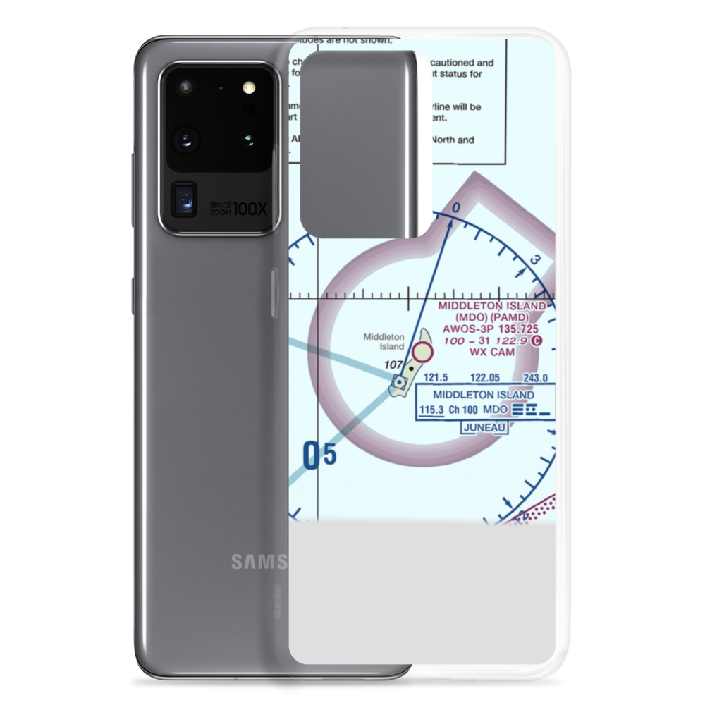 Middleton Island Airport (MDO) VFR Sectional Samsung Case Samsung Galaxy S20 Ultra model shown