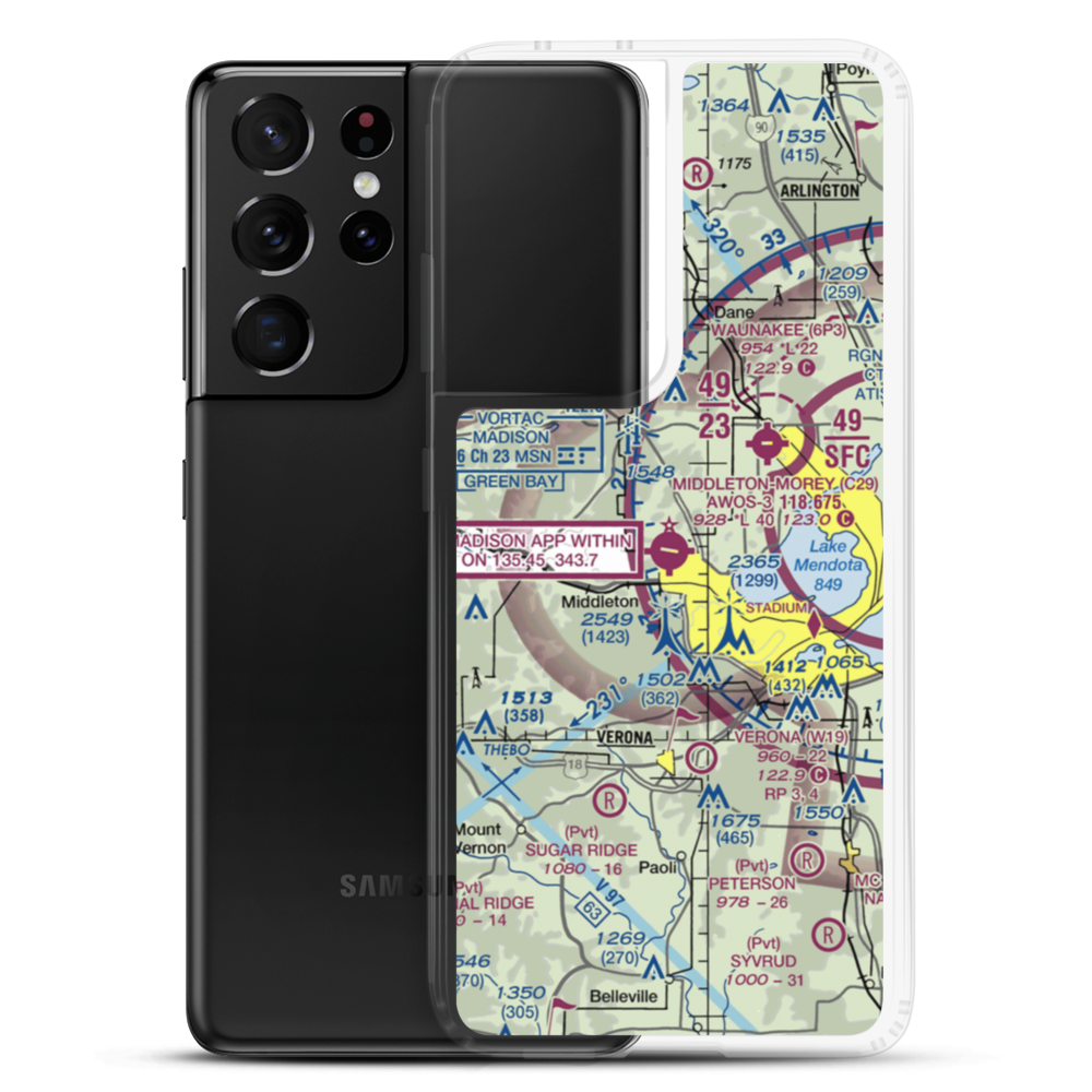 Middleton Municipal Morey Field (C29) VFR Sectional Samsung Case Samsung Galaxy S21 Ultra model shown