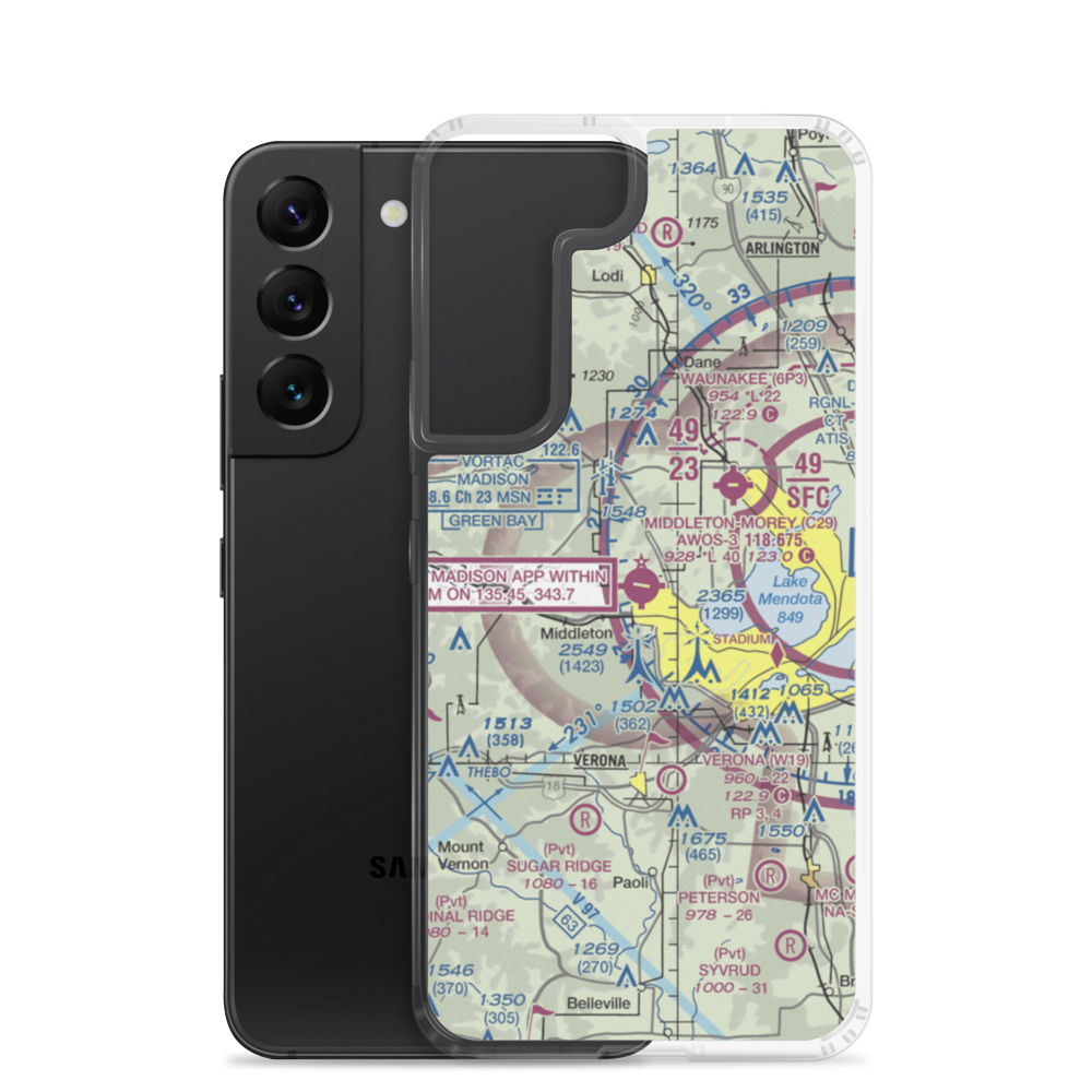 Middleton Municipal Morey Field (C29) VFR Sectional Samsung Case Samsung Galaxy S22 model shown